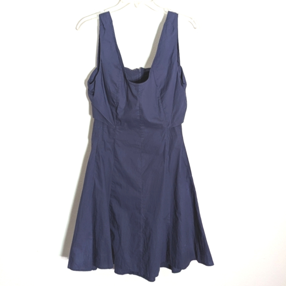 Adolfo Dominguez Womens Dress Open Back Fit Flare Party Cocktail Blue‎ Purple 6